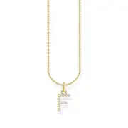 Buy Necklace with letter pendant F and white zirconia - gold by Thomas Sabo online - THOMAS SABO Australia