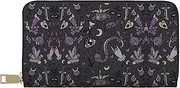 [GaxfjRu] Purple Black Goth Spooky Stylish Women'S Leather Wallet,Large Capacity Organizer With Checkbook Holder,Bifold Wallet Women, White, One Size, Classic