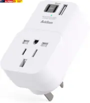 Travel Essentials - AUS Travel Plug Adapter with 4 USB(2 USB C), US, UK to Austr