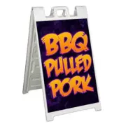 BBQ PULLED PORK Signicade 24x36 Aframe Sidewalk Sign Banner Decal BARBEQUE FOOD