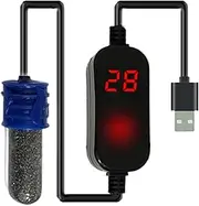 SENZZ Aquarium Heater, 15W USB Powered Fish Tank Heating Rod, Fish Tank Heater with External Temperature Controller, Miniature Automatic Constant Temperature Heating Rod for Horned Frog