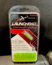 Carbon Express Launchpad Nocks 12 Pack for .244 ID Arrows Lime Green NEW