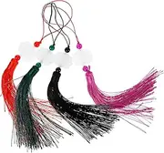 Holibanna 4pcs Handheld Fan Tassel Pendants with Charms Tassel Accessories for Jewelry Making Crafts