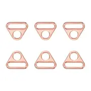 6Pcs 0.98" Adjuster Triangle with Bar Swivel Clip D Dee Ring Buckle, Rose Gold