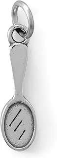 [JewelryWeb] 925 Sterling Silver Hand Mirror Charm Oxidized 3d 6.4mm X 22.1mm Pendant Necklace for Women
