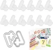 13Pcs 4 Number 3D Shaker Covers Blisters Domes and Die Set for Shaker Cards Making Puffy Shaker Covers to Add Dimension Shaker Card Making Handmade Crafts Clear Pouch Cover Scrapbooking