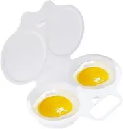 1Pc Microwave Egg Boiler Poacher,2 Cavity Nonstick Poached Egg Maker With Lid,Double Drain Poached Egg Cups Cookware,Egg Poacher Microwave Egg Cooker,Egg Poachers Specialty Cookware