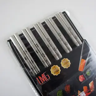 【LMG】316不鏽鋼 日式方角筷 雷雕花紋 稻香筷/櫻花筷 (1包5雙) 不鏽鋼筷子 筷子
