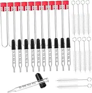 GLEAVI Glass Dropper Set Lids 1ml Test Tube Pipette Scale for Liquid Measurement Cleaning
