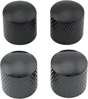 [Musiclily] Metric 6mm Metal Guitar Dome Knobs Volume Tone Control Knobs for Fender Telecaster Electric Guitar Precision Bass,Black (4 Pieces)