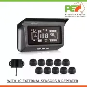 Solar TPMS Car Tyre Pressure Monitoring System 10 External Sensor LCD Host Check