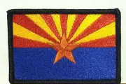 ARIZONA Flag Patch with Hook Adhesive fastener Tactical Military Black Border