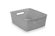 VC Grey Storage Basket Knotted Medium