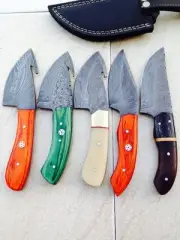 CUSTOM HAND MADE DAMASCUS STEEL FIXED BLADE SKINER KNIFE 65(lot of 5)