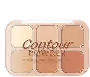 Makeup Concealer Palette, 6 Color Facial Contouring Palette, Delicate Natural Tone Beauty Supplies, 6 Shades for Parties Night Out Shopping Daily Use Dating