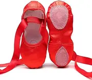 [KanDuo] Dance Shoes,Ballet Shoes,2 Pairs Ballet Shoes Ballerina Dance Shoes Satin Ballet Slippers Ribbon Tie Up Ballet Flats Pointe Shoes Ballet for Girls Shoes Women