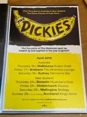 The Dickies 2015 Australian New Zealand Tour Poster A3 Laminated Posted Flat