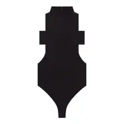 [courreges] Mockneck Crepe Jersey Bodysuit