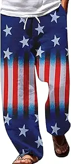 [Elogoog] Men's Pants Flag Patriotic Pants for Men 4 of July Hippie Harem Pants Baggy Boho Yoga Casual Drop Mens