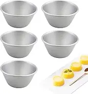 Pudding Mold - 5X Muffin Cupcake Pans,Reusable Kitchen Bakeware Moulds for Dessert Egg Tart Pudding Popover Flan Souffle