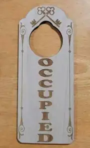 Room Occupied or Vacant Double Sided Engraved Door Hanger Sign 8 Stain Colors
