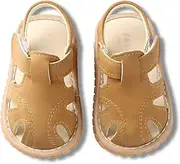 [Generic] Squeaky Baby Sandals – Toddler Summer Shoes, Soft Rubber Sole, Non-Slip Closed-Toe Walking Sandals, Boys Girls First Walking Shoes, Yellow, 5.5 UK Child