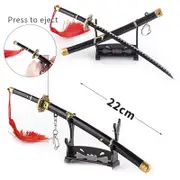 One Piece Roronoa Zoro Yubashiri Metal Sword Keychain Mini Katana Keyring Fidget Toy 22cm