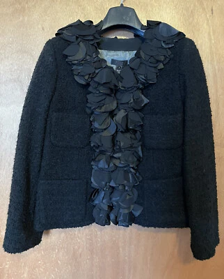 NWT J Crew Black Cascading Flowers Bouclé Astrid Lady Jacket - Sz 4 RARE