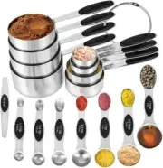 16 Pieces Measuring Cups And Magnetic Measuring Spoons Set Stainless Steel8 Meas