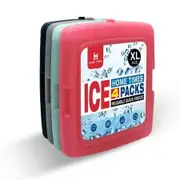 4packs Xl Slim Water Fill Reusable Coolers Quick Freeze Space Saving for Summer Cold Lunch Boxes Ice Packs