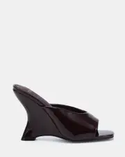 ZAYLEY ESPRESSO PATENT Open Toe Heels