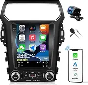 2+64G Car Stereo Radio for Ford Explorer 2011-2019 Android 13 Upgrade Tesla Style with Apple CarPlay&Android Auto,9.7-Inch IPS Touch Screen with Bluetooth GPS Navi WiFi HiFi FM/USB SWC,Rear camera&Mic
