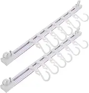 GRIRIW Adhesive Kitchen Wall Hook Rack Sliding Storage for Utensils Pots and Pans Easy Install Self Adhesive Design for Cabinets and Bathrooms