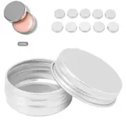 10pcs Aluminum Tins Cans Round Shaped Screw Thread Lids Candles Clay Storage DP3