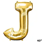 40" GOLD Letter J Mylar Foil Balloon 1 pc Party BackDrop Decorations Supply