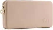 FVION Zipper Makeup Brushes Bag For Travel, Large Silicone Makeup Brush Holder, Make Up Brushes Pouch Case for Makeup Tools - Khaki