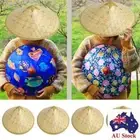 Weave Straw Bamboo Hat Bamboo Rattan Tourist Hat Cartoon Rainproof Hat Men