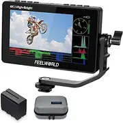 FEELWORLD F5 Prox 5.5 Inch 1600nit High Bright DSLR Camera Field Monitor with F970 Battery 6600mAh and Bag, Touchscreen Waveform LUT External Install and Power Kit 1920x1080 HDMI in Out Type-c Input
