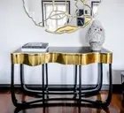 CONSOLE TABLE GOLD AND BLACK STAINLESS STEEL BRAND NEW