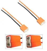 Wire Pigtail Female Ceramic S H7 Two Harness Head Light High Beam Bulb Socket (for: Volvo)