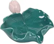 TINEASUR Rv Bathroom Soap Box Bathroom Essentials Bathroom Storage Solutions Modern Soap Dish Sink Tray Greensoap Green Soap Lotus Leaf Design Soap Holder Decorative Soap Dish Ceramics