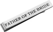 [Beavorty] Father Bride present Double Sided Engraved Tie Clip for Wedding Party Durable Business Suit Accessory Practical and Convenient Clip for Special Occasions