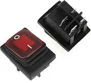 4 Pin 2 Position ON-Off Rocker Switch, Waterproof, Dustproof, Oil-Proof, with Indicator Light, Red Green Lamp, Boat Type Switch for Car Auto Boat Marine IP67