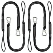 4 Pack Bungee Dock Line with Stainless Steel Clip 3FT Mooring Rope Boat Acces...