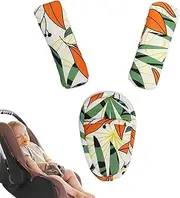 Jiimhte Seat Belt Covers Strap for Kids | Shoulder Pads Soft Safety Belt | Cute Strap Pads with Crotch Pad Anti-Slip Seat Belt Cushion for Pushchair