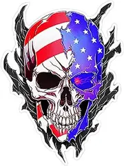Halloween Skeleton Stickers - Skeleton Car Window Stickers, Skull Car Window Stickers, Vista, American Flag Design, Truck Window Stickers - Scary Halloween Skeleton Sticker, American