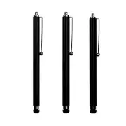 3 Black Aluminum Universal Clip Stylus Pen for iPad1,2,3 & All Smart Phone