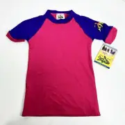 NWT Radicool Skinz Australia Pink Purple Rash Guard Swim Shirt Short Sleeve 4