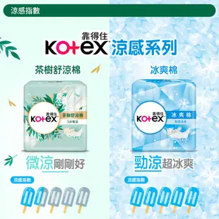 Kotex 靠得住 茶樹舒涼棉(涼感衛生棉) 23/28/35cm 網路小箱購 廠商直送