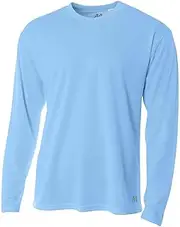 [A4] Men's Long Sleeve Birds-Eye Mesh Crew |